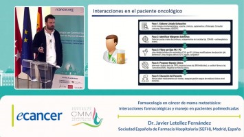 Farmacología en cáncer de mama metastásico: interacciones farmacológicas y manejo en pacientes polimedicadas ( Dr. Javier Letellez Fernández - Sociedad Española de Farmacia Hospitalaria (SEFH), Madrid, España )